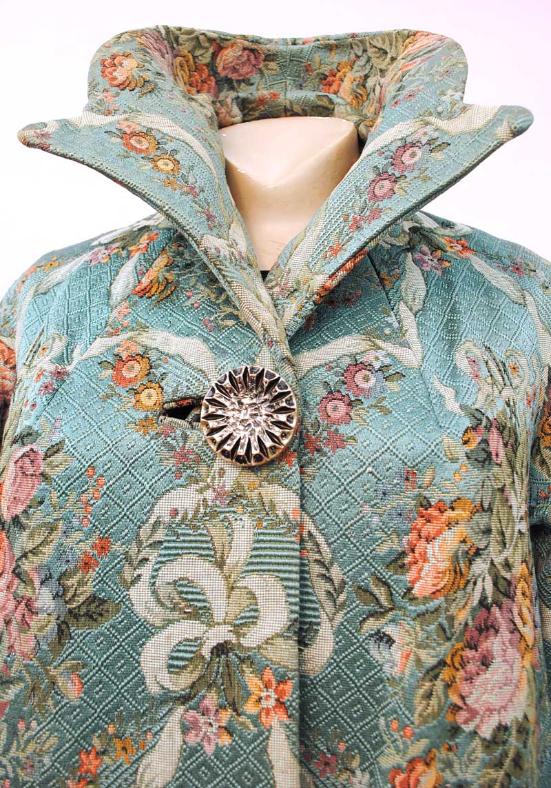 1960s Vintage Tapestry Swing Cocktail Coat • Roses and Swags