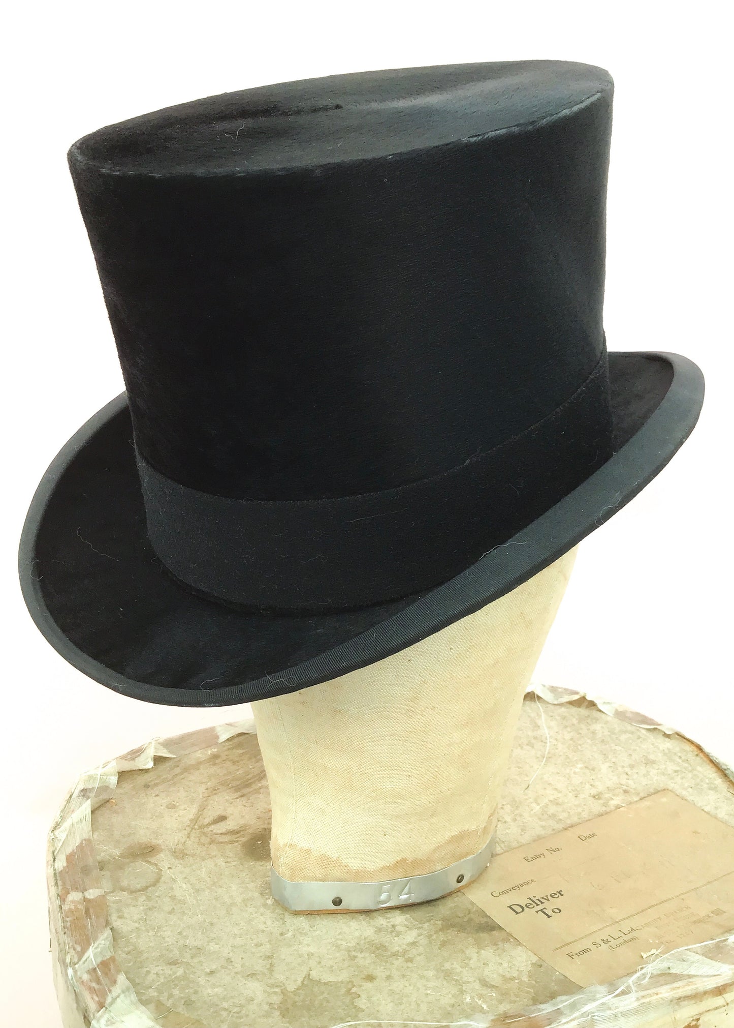 1920s Vintage Christie's Silk Top Hat in Christie's box