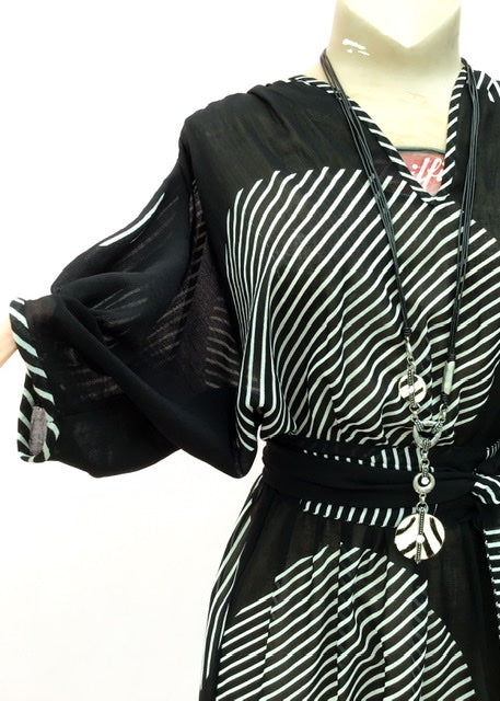 Vintage Sheer Black & White Frank Usher Day Dress