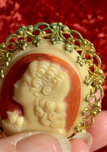 Ivory sales cameo brooch