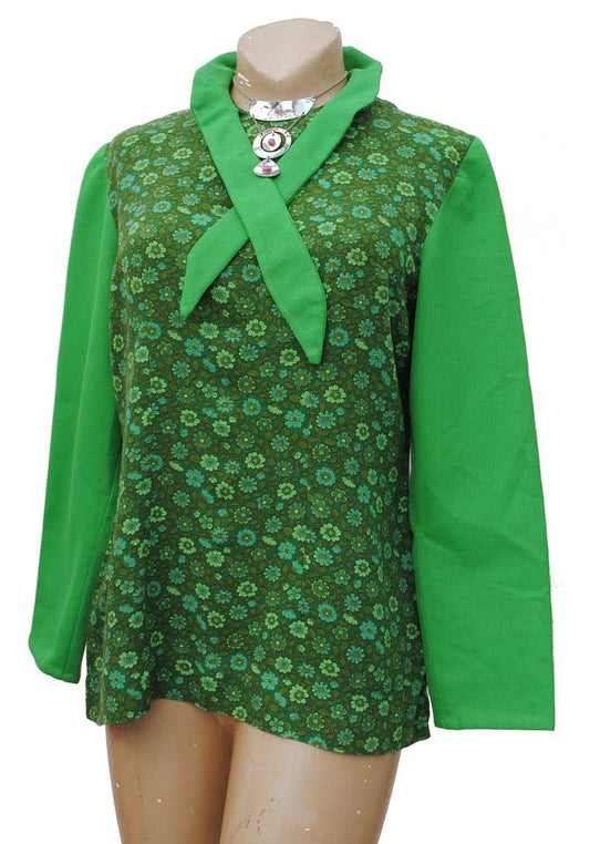 60s green floral micro minidress, vintage gogo dancer