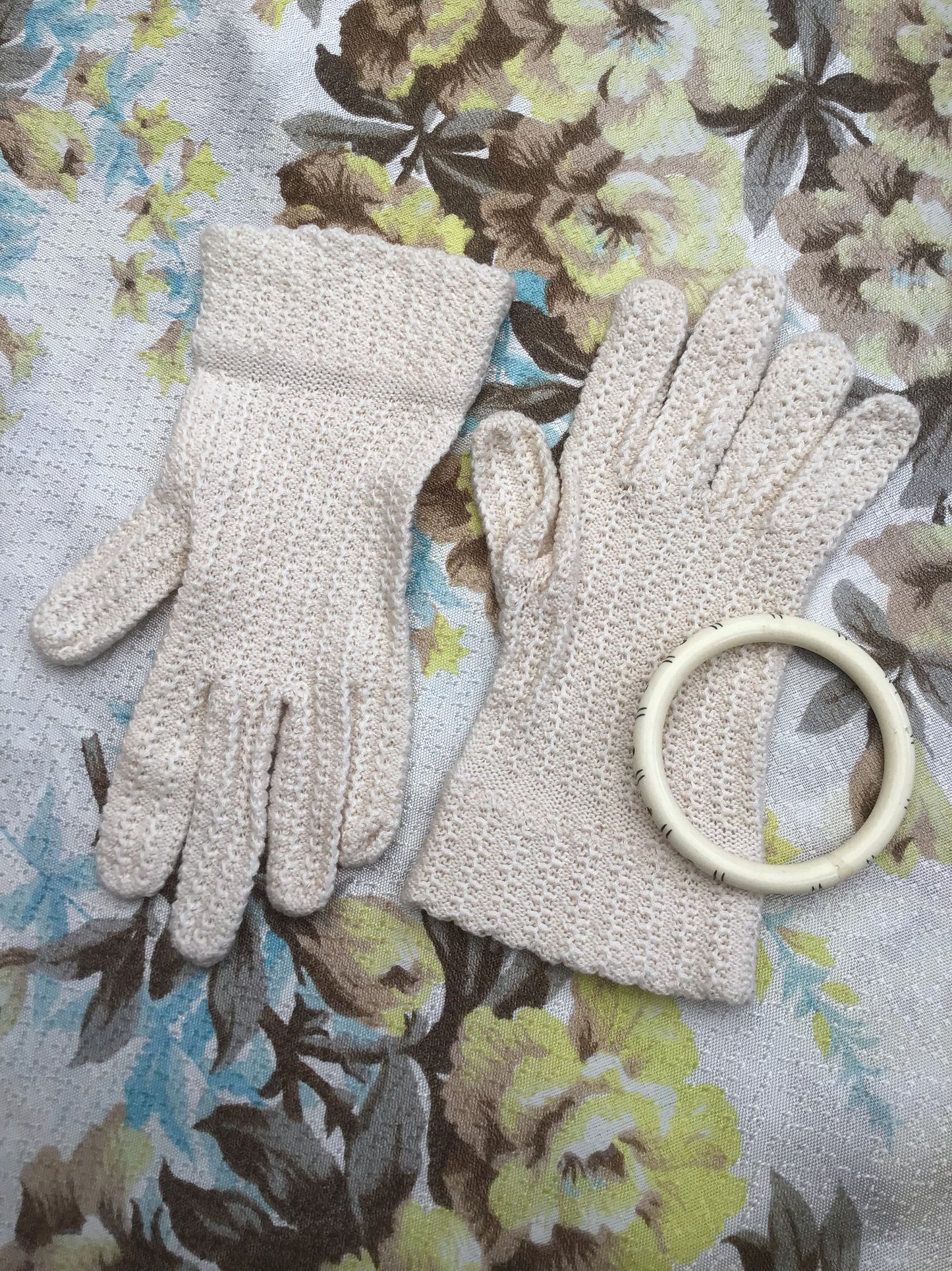 Edwardian revival vintage crochet knit lacey gloves, steampunk picnic to period costume wedding