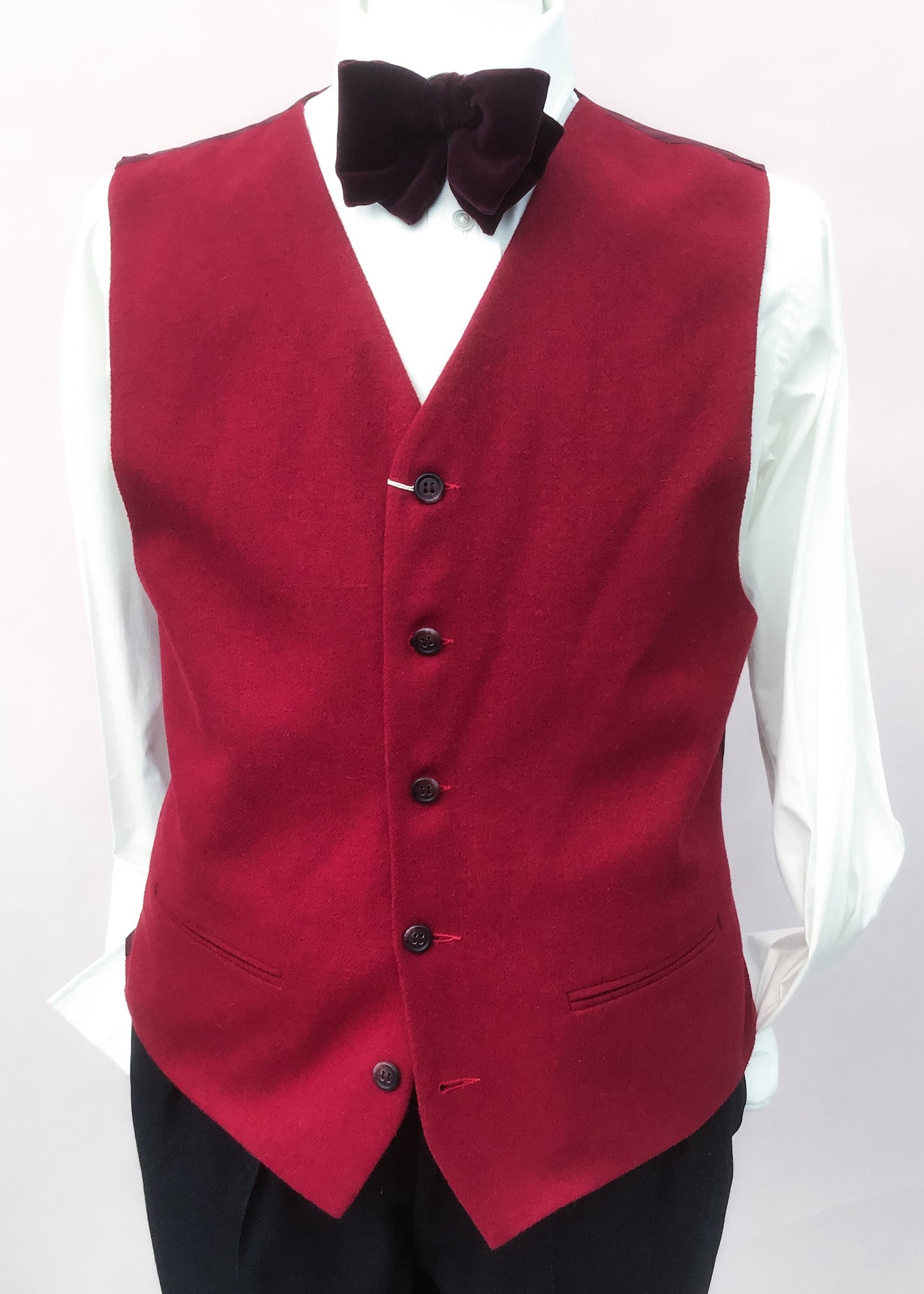 Vintage burgundy wool burton waistcoat to fit 38-40 chest
