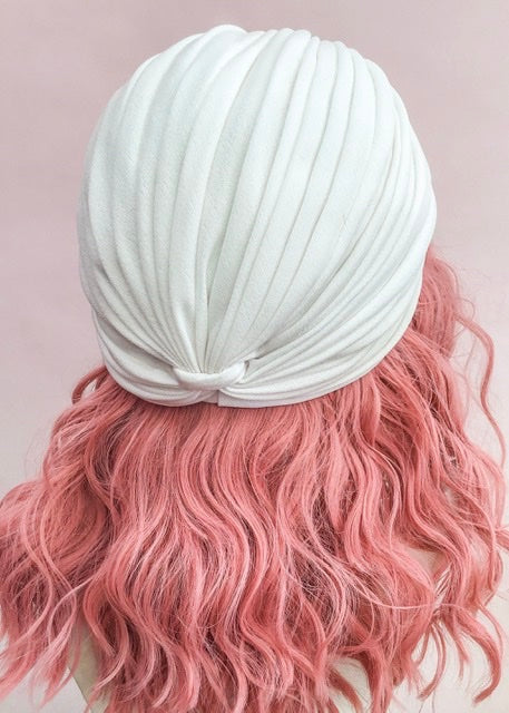 1960s Vintage White Turban Hat | Gina Davies for Edward Mann