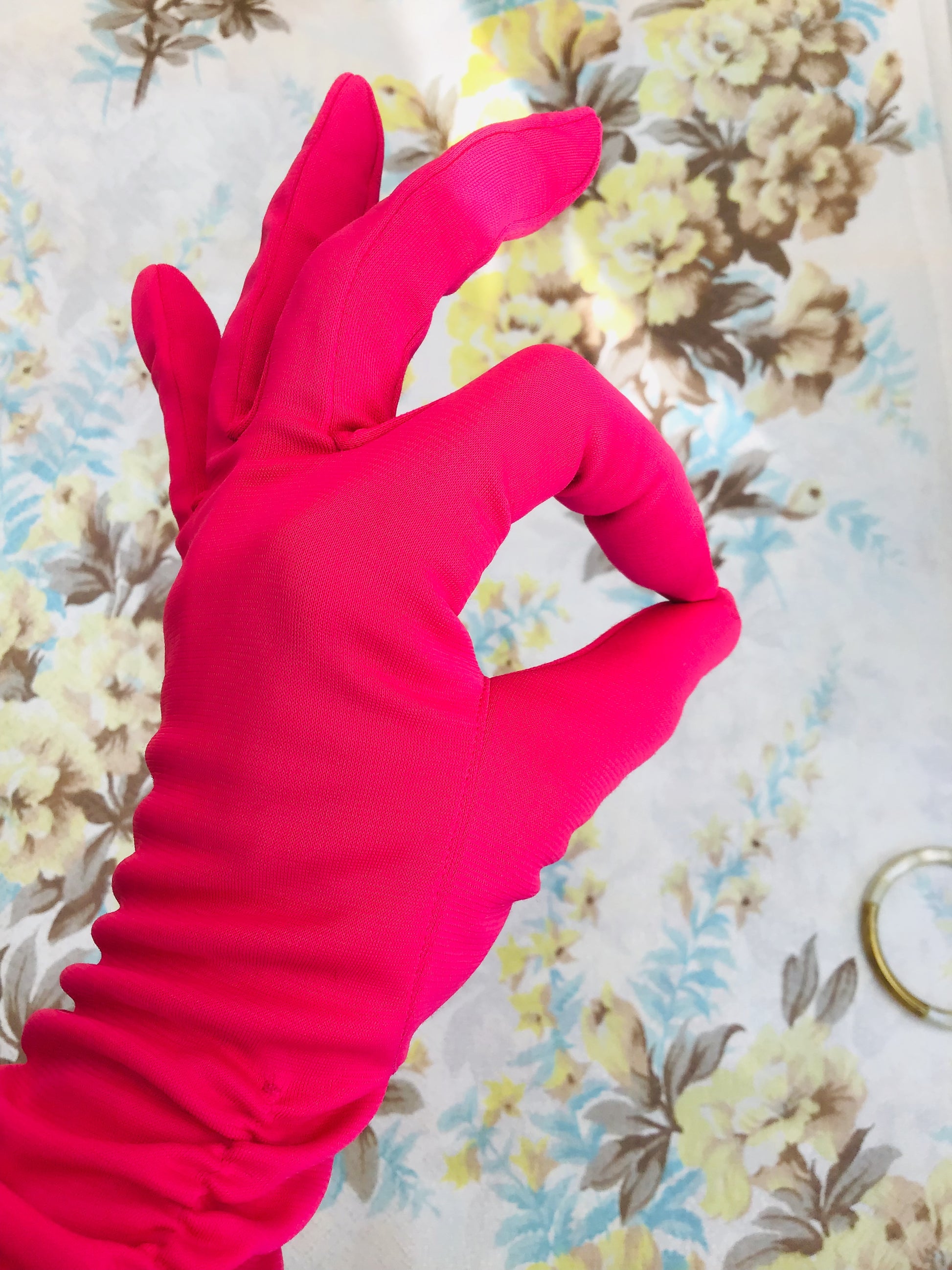 Buy hot pink vintage cocktail evening gloves