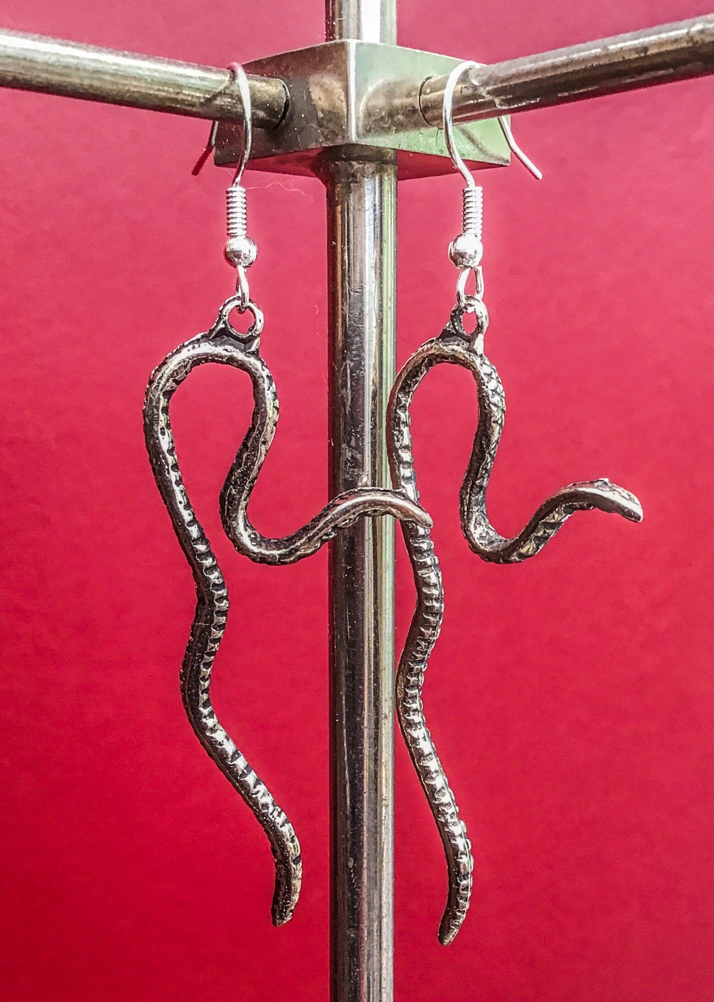 vintage silver snake earrings
