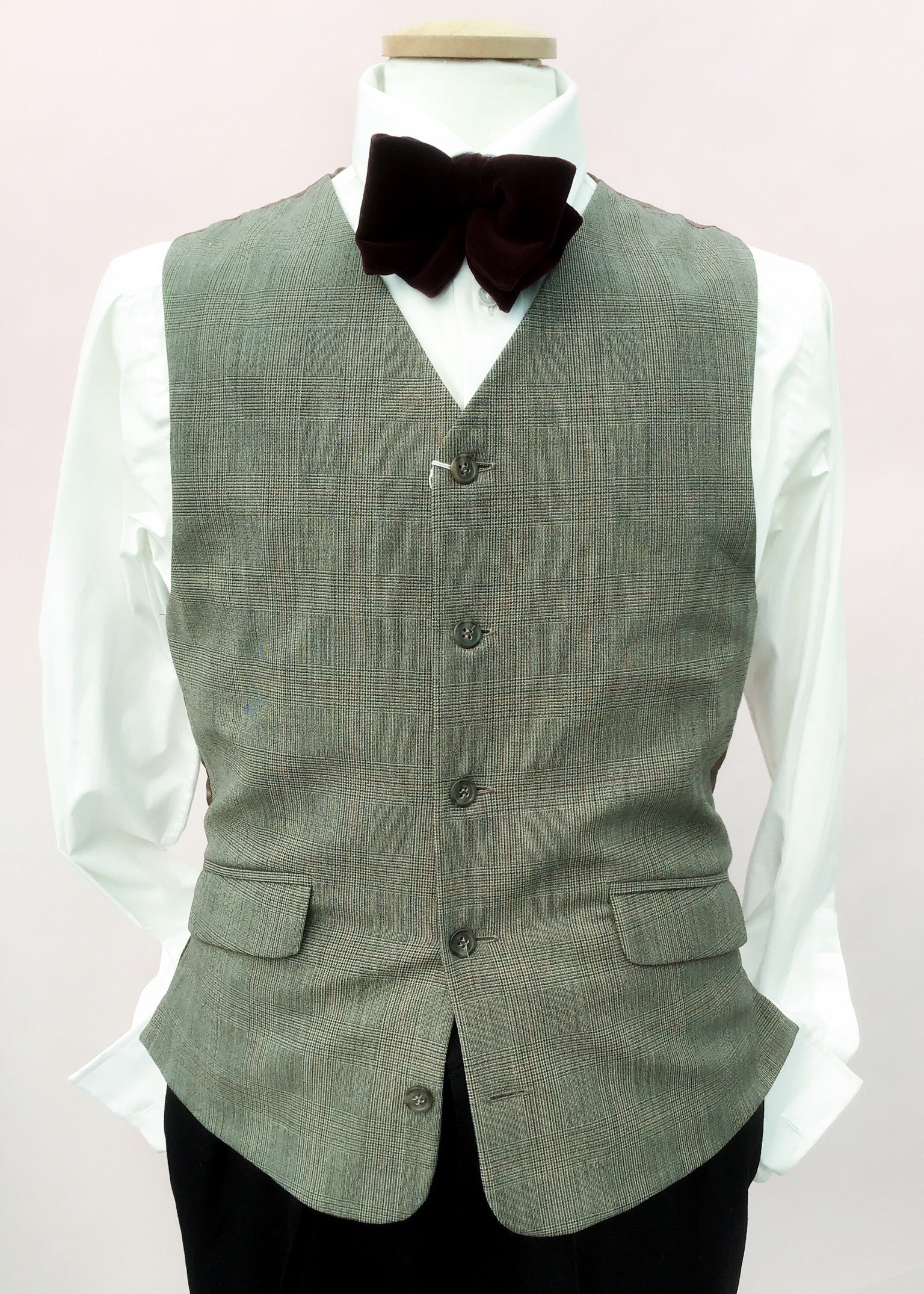 Vintage prince of wales check waistcoat for 38 inch chest