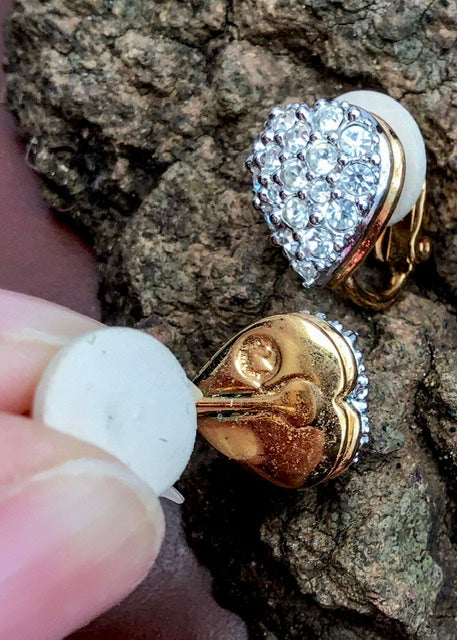 Swarovski Crystal Heart Shaped Clip On Earrings.