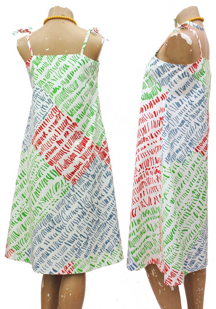vintage 80s summer abstract print cotton summer dress