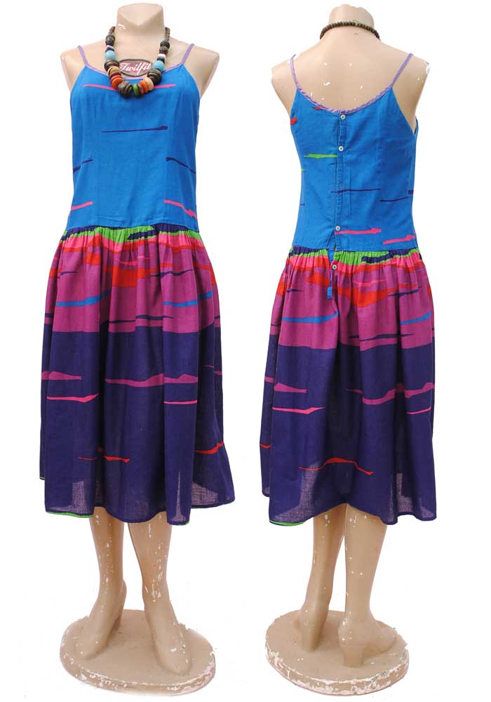 vintage 80s drop waist cotton summer dress by monsoon