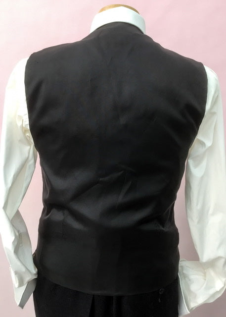 Vintage Striped Blue Black Damask Burton Waistcoat
