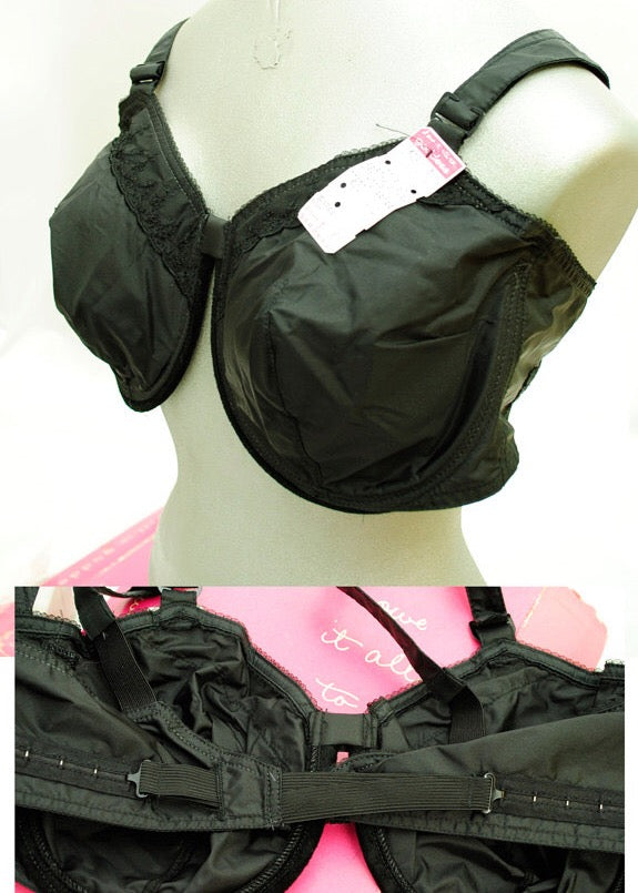 Vintage 50s black underwired bra, never worn with original shop price tags
