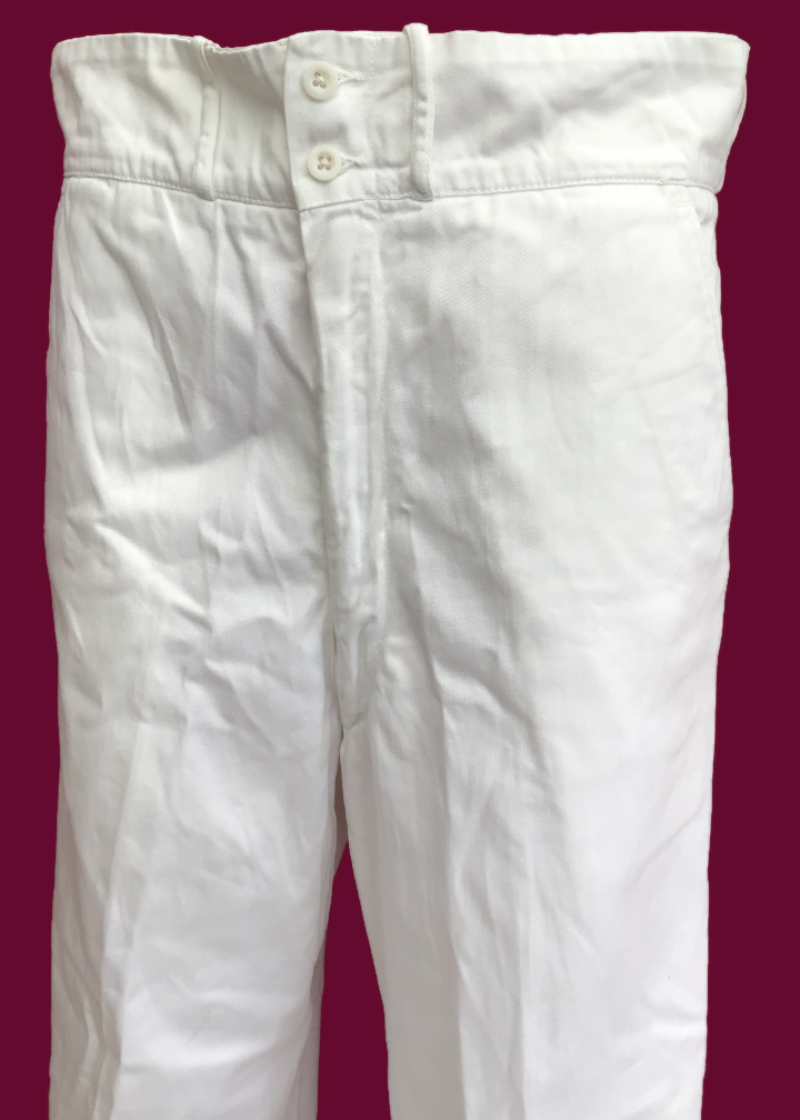Men's Vintage White Royal Navy Bell Bottom Trousers