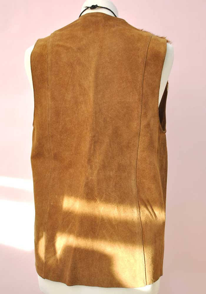 1960s Vintage Deerskin Leather Gilet • Suede Vest • Hippie