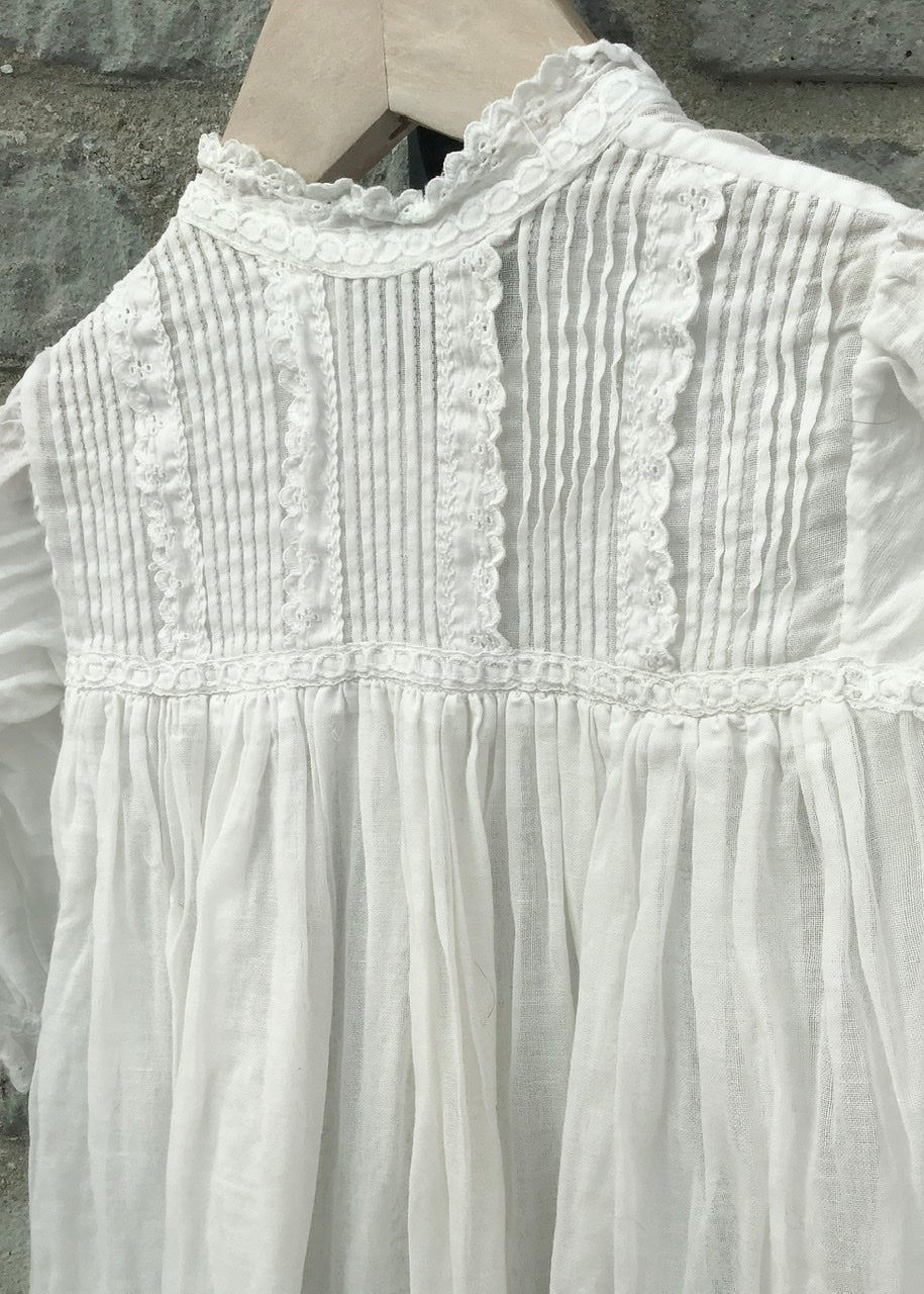 Vintage Baby Christening Gown with Pin Tuck Detail