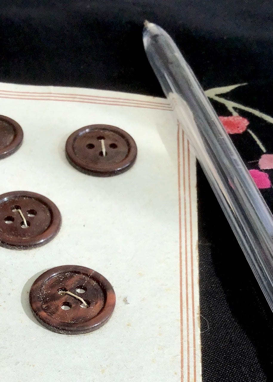 1940s Carded Brown Plastic Vintage Buttons