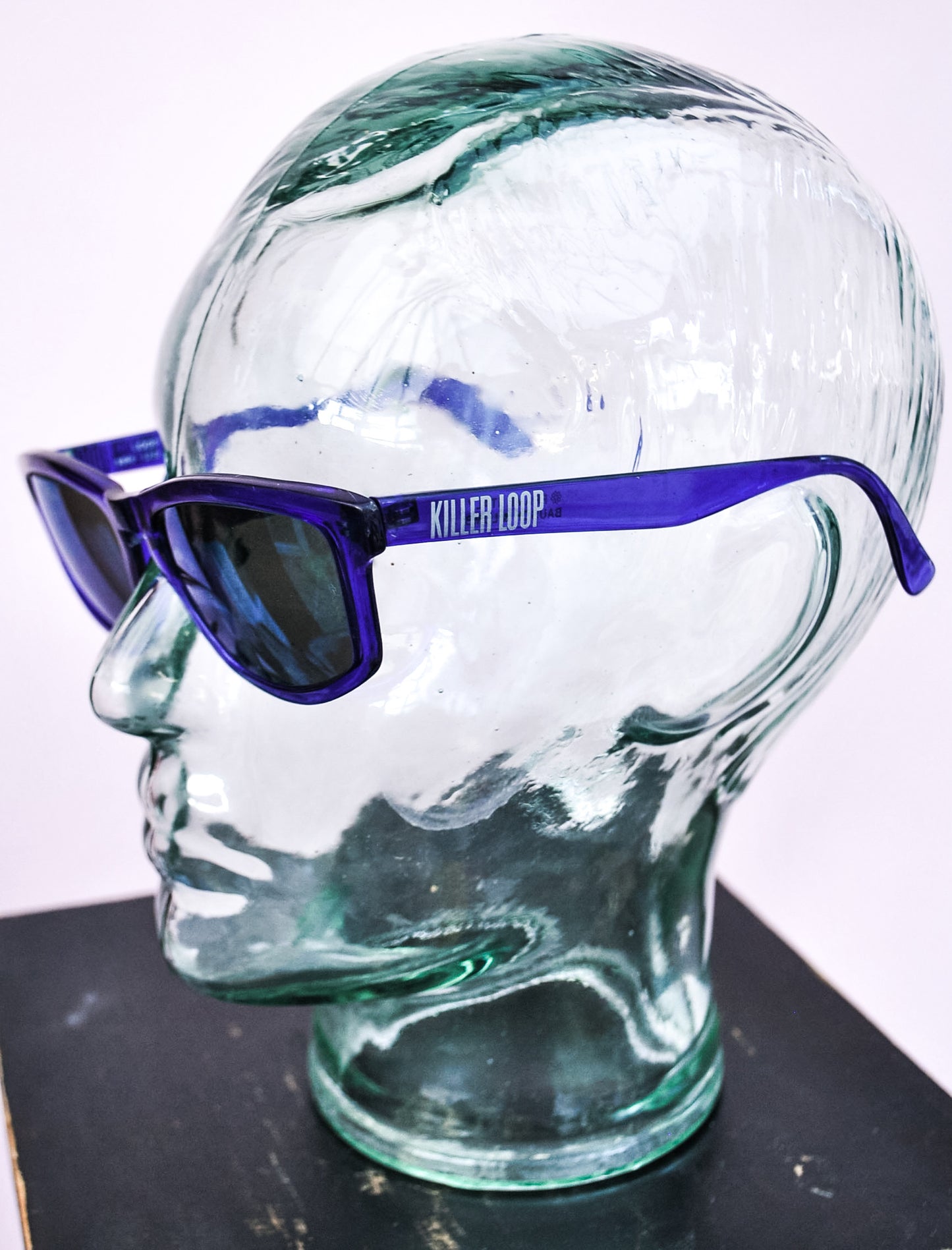 1990s Rare Killer Loop Wayfarer Mirrored Sunglasses in Violet Blue