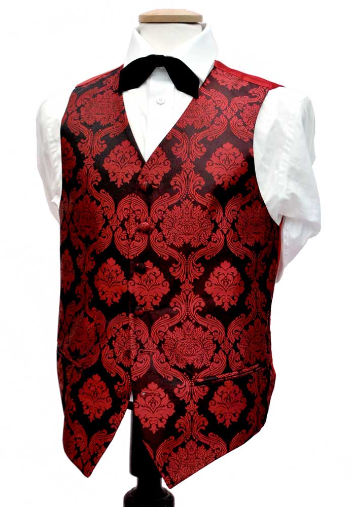 Decorative Red and Black Alexander Dobel Waistcoat