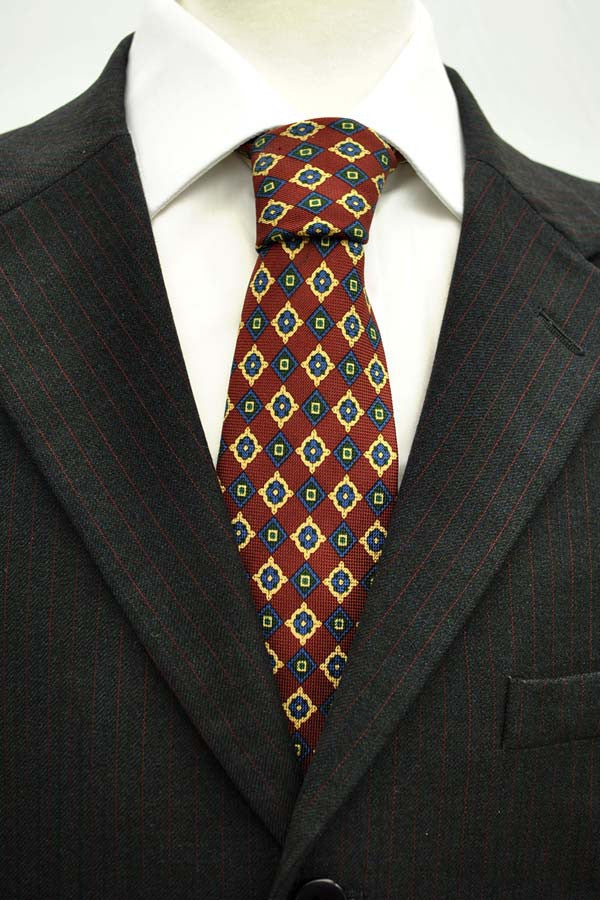gieves and hawkes tie in burgundy and blue