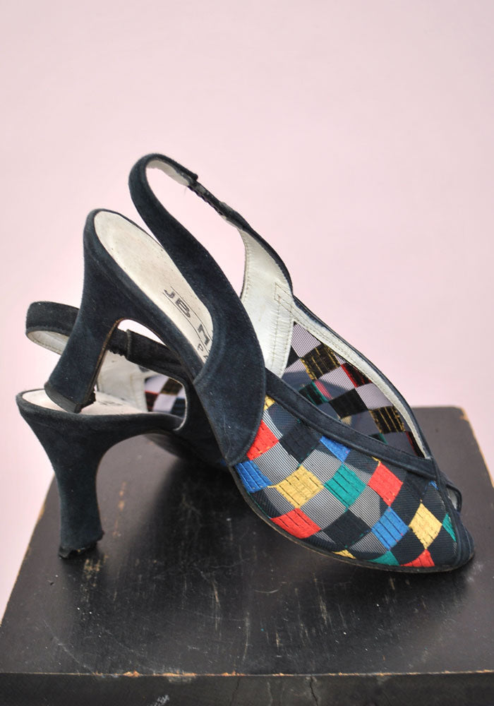 Color block clearance slingback shoes