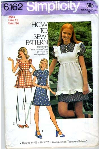 vintage apron sewing pattern Simplicity 6162