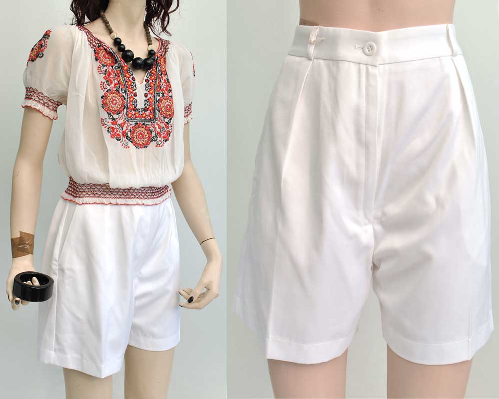 White sales vintage shorts