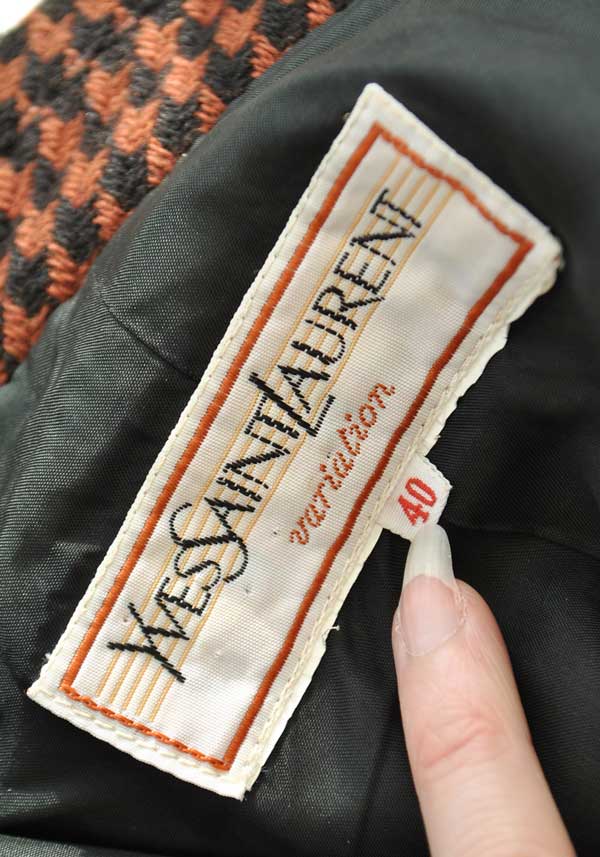 1980s Vintage YSL Yves Saint Laurent Tweed Jacket • Size 40B • Copper Black