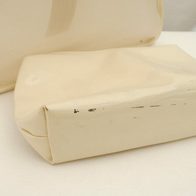 Vintage Cream Vinyl Shoulder Bag with Matching Purse • Coccinelle