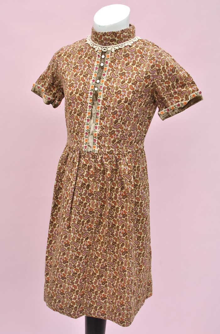 girls vintage 70s paisley dress