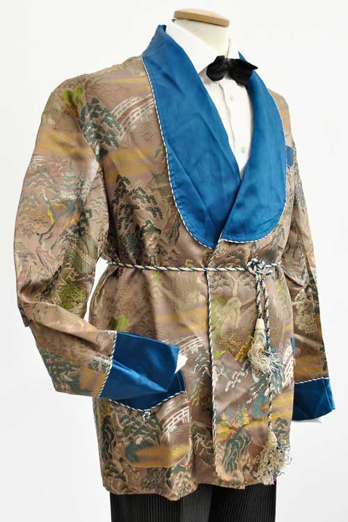 Buy this stunning mens vintage oriental silk brocade smoking jacket