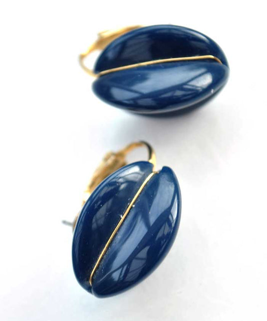 vintage blue lucite napier earrings