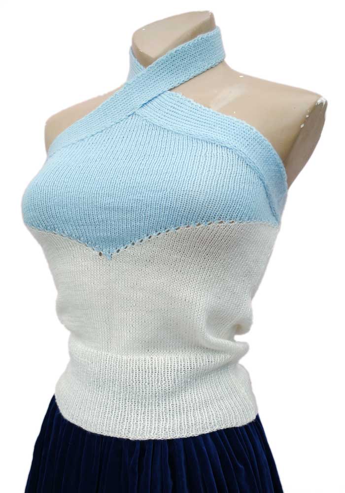 vintage 30s beachwear knitted halter neck top