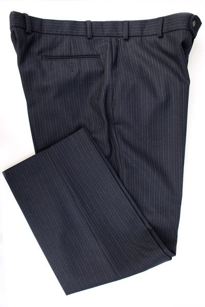 Men's Vintage Dunn & Co Navy Blue Pinstripe Suit 42S