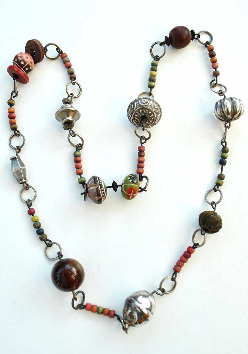 1970s Vintage Trade Beads Necklace Ethnic Tribal Necklace