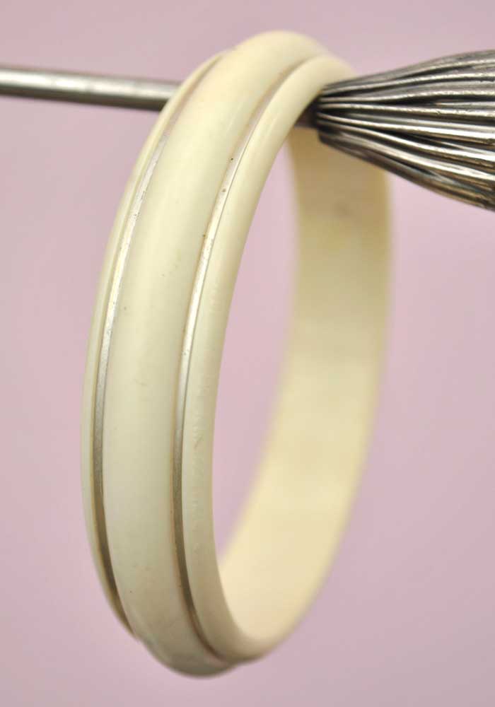 Vintage Deco Gold Painted Celluloid Galalith Bangle