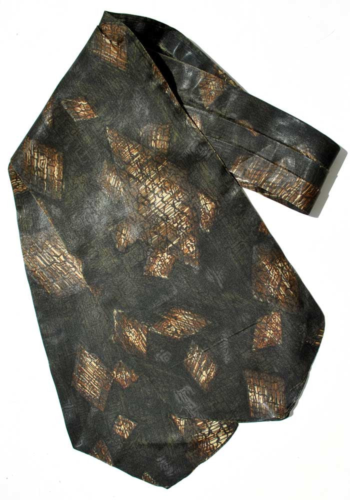 1950s Vintage Brown and Black Midcentury Cravat