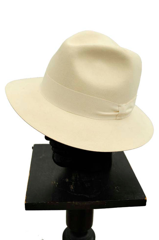 cream borsalino fedora hat size 56
