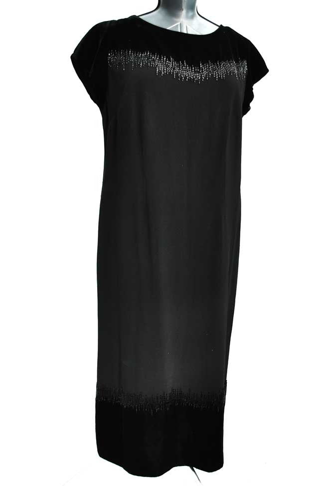 vintage 50s black crepe cocktail dress