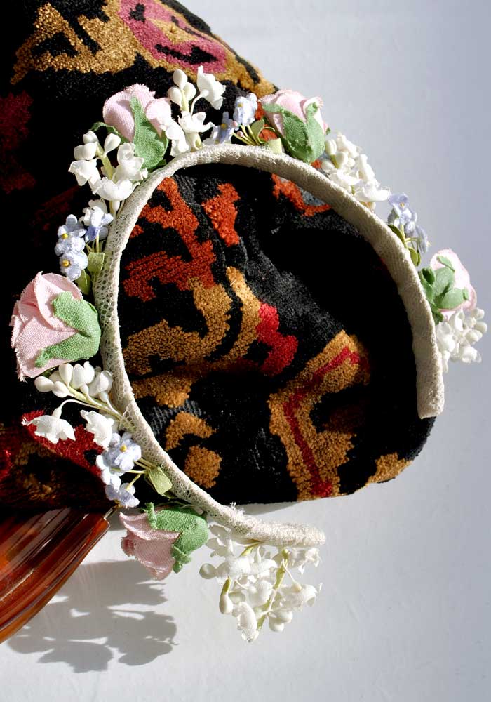 vintage floral bridal headband crown