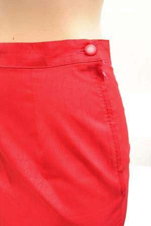 Vintage Hot Pink Ankle Length Pencil Skirt with Side Split