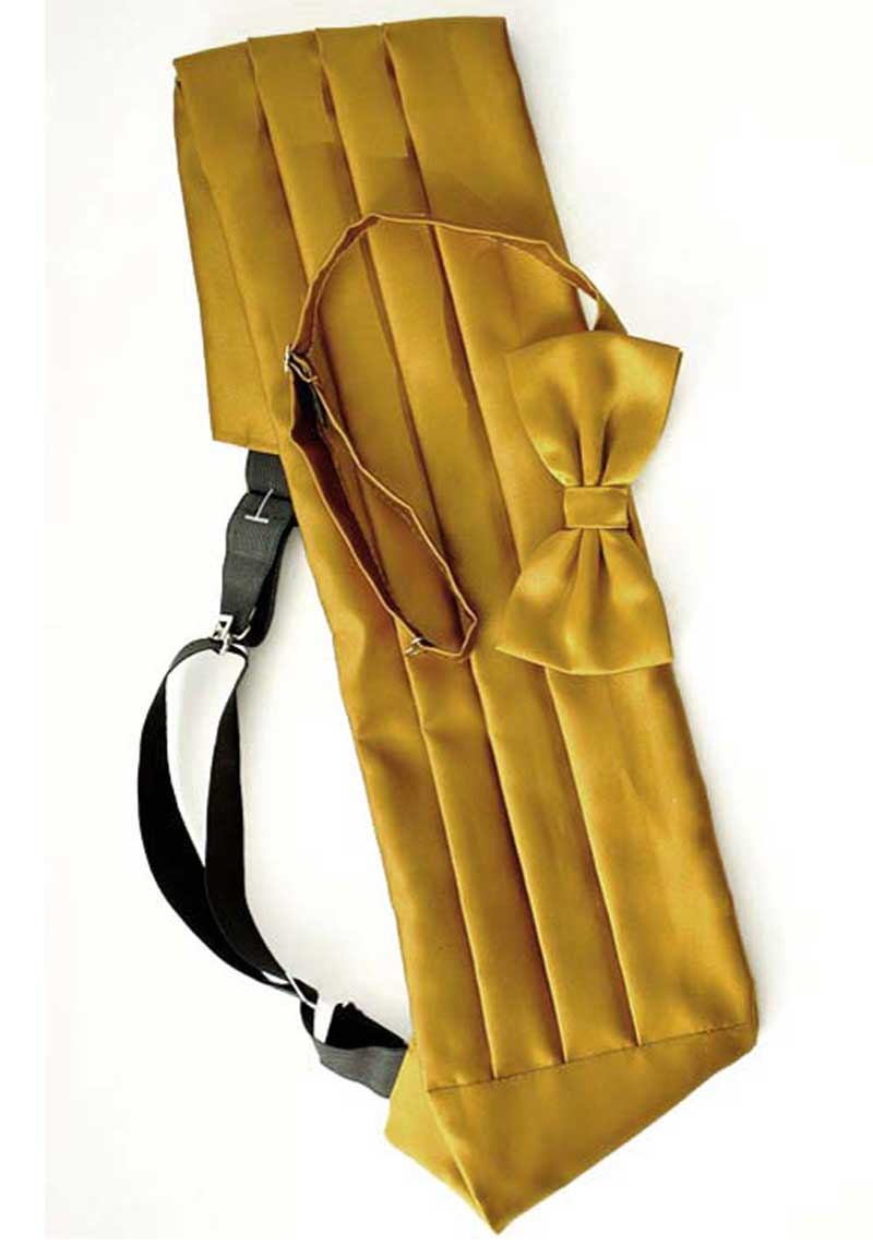 gold cummerbund with matching bow tie