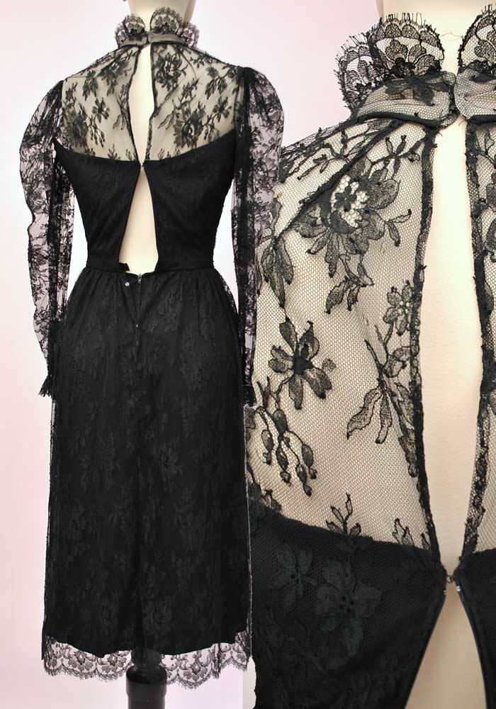 vintage black lace little black dress