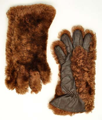 Vintage 1930s thick fur gloves possibly werewolf