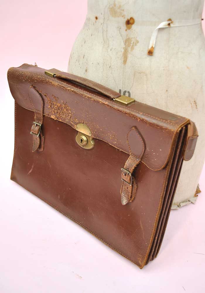 vintage traditional leather briefcase