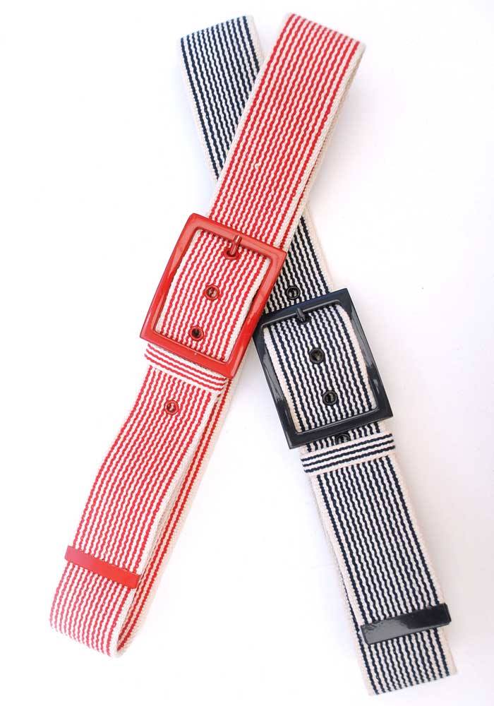 vintage 60s striped nautical style canvas belt