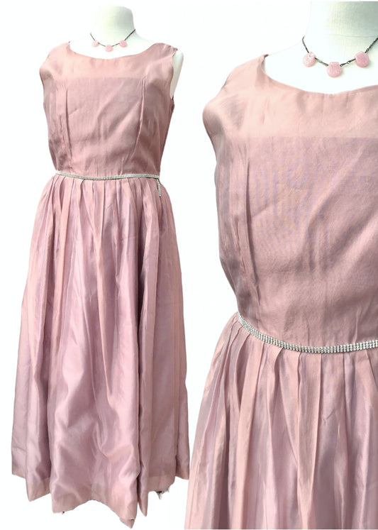 dusky pink laura ashley party dress size 16