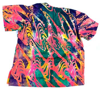 vintage multicoloured cotton batik hippie festival shirt