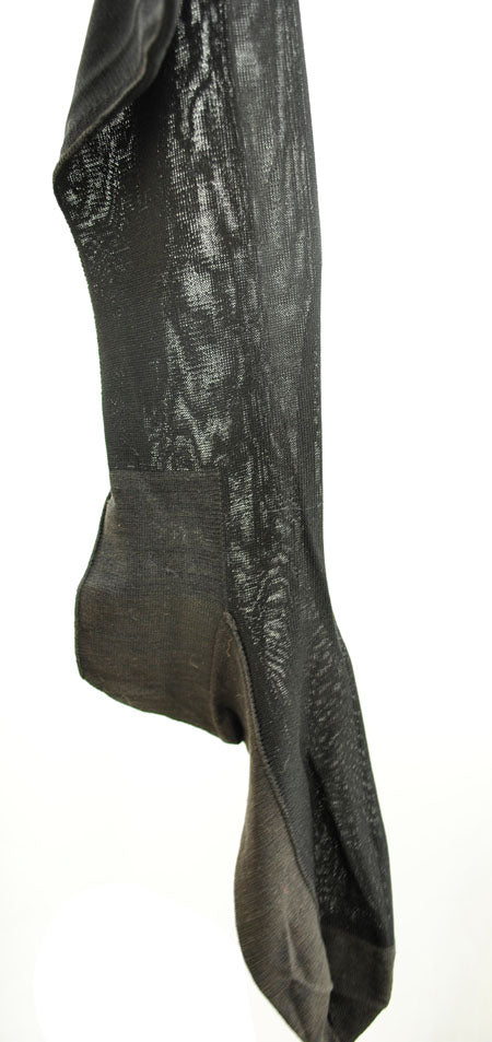 1800s Original Antique Victorian Black Silk Knit Stockings