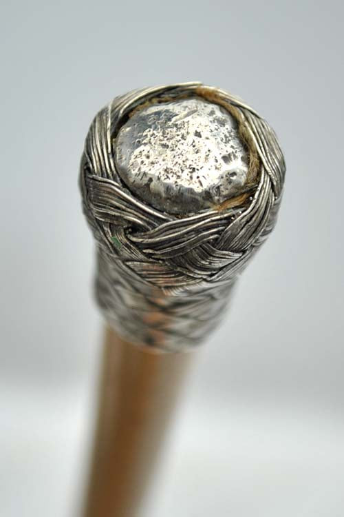 vintage silver topped cane swagger stick
