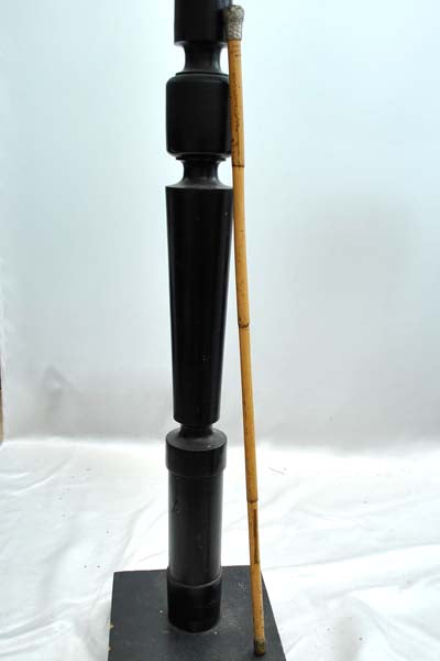 Gentleman's Bamboo Cane Swagger Stick with Silver Metal Woven Knob